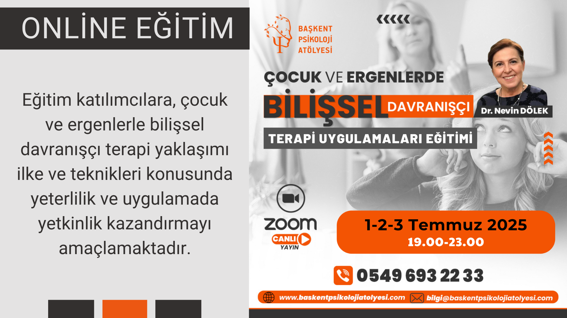 Çocuk ve Ergenlerde Bilişsel Davranışçı Terapi Uygulamaları Eğitimi